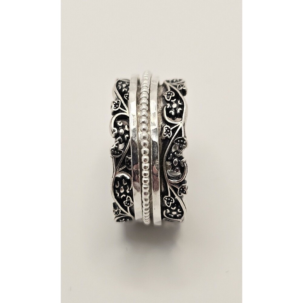 Paz Creation 925 Israel Sterling Silver Spinner Ring for Women Vintage style Sz8